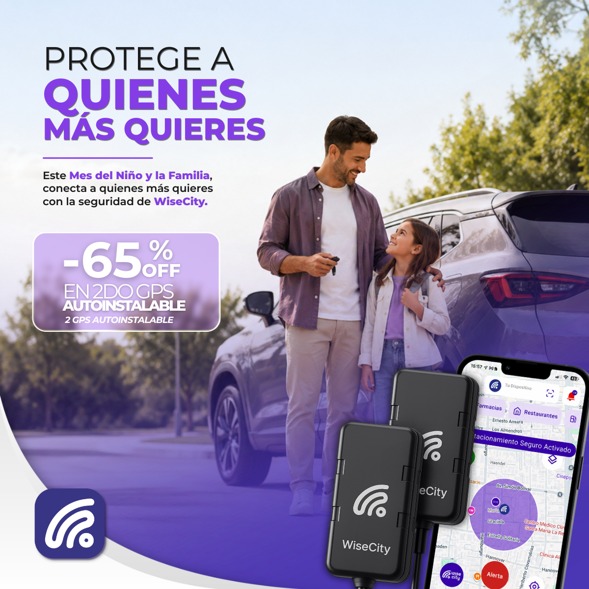Pack 2 GPS WiseCity Autoinstalables | Plan Anual