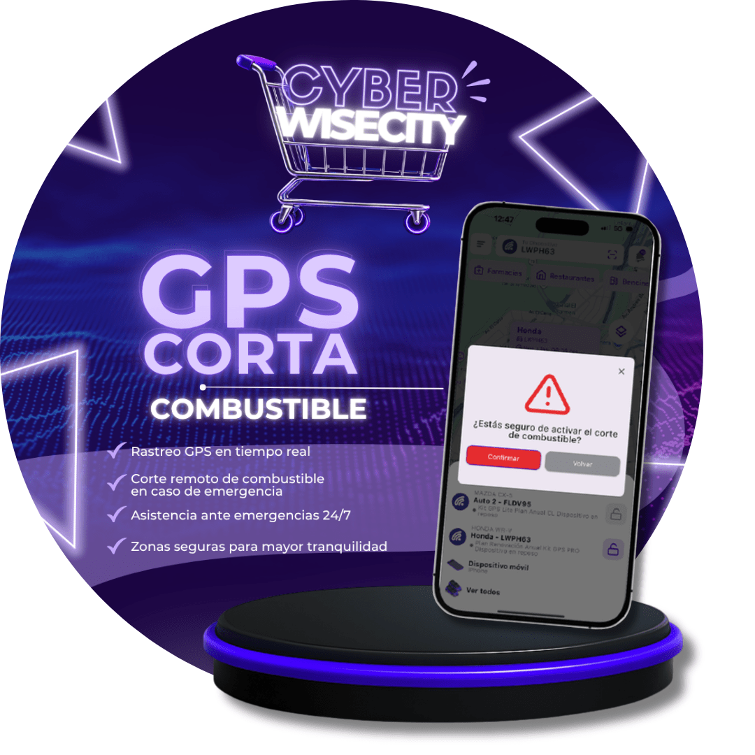 ⚡ CYBER WISECITY: GPS para Auto con Corte de Combustible WiseCity | Plan Anual | 30%OFF - WiseCity Chile