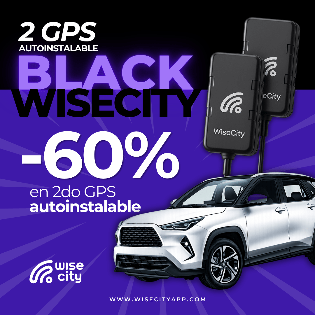 🖤 BLACK WISECITY: 2 GPS AUTOINSTALABLES | 60% OFF EN EL SEGUNDO 🚗💥 | PLAN ANUAL - WiseCity Chile
